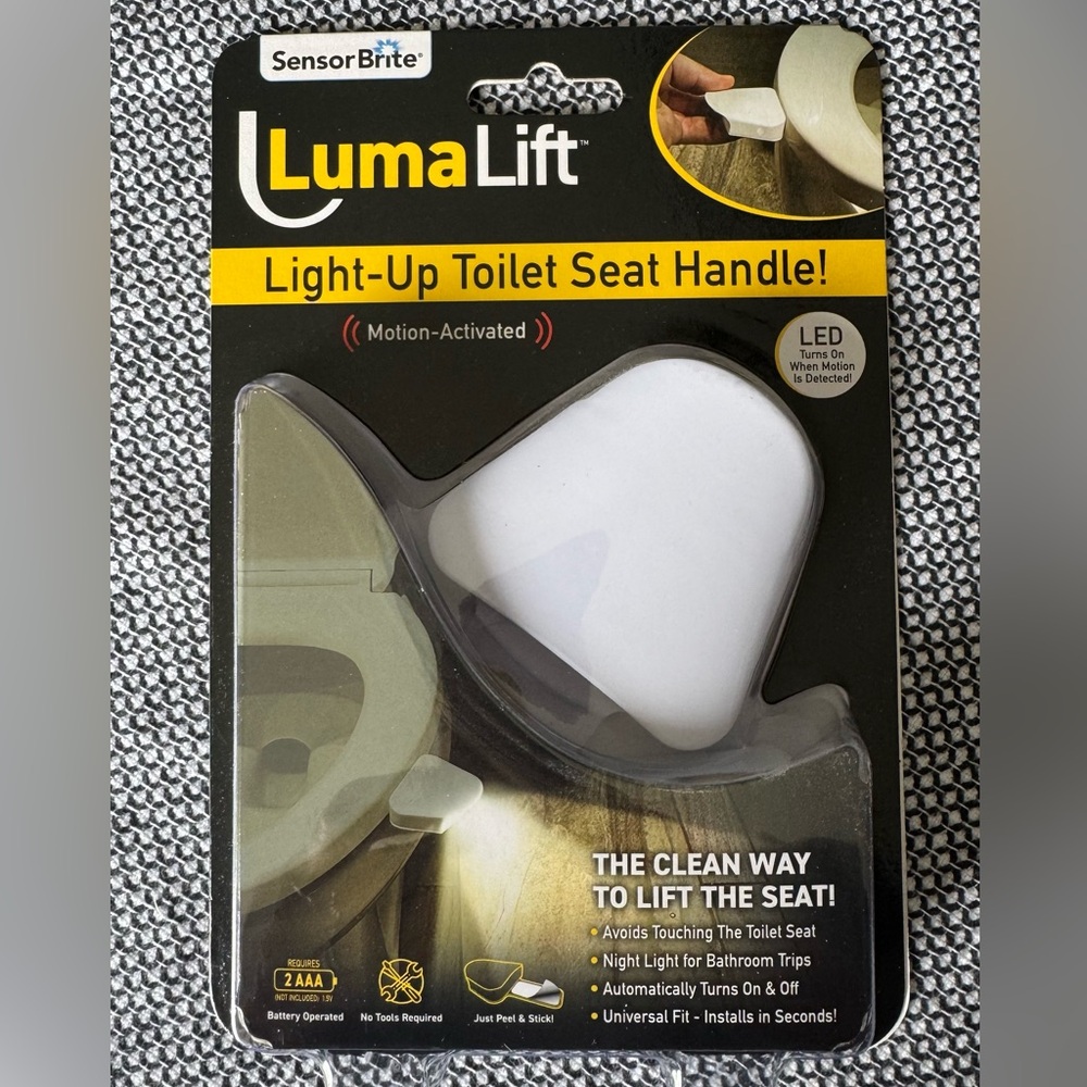 Sensor Brite LumaLit Wireless LED Lighted Night Light Toilet Seat Handle 2 pack